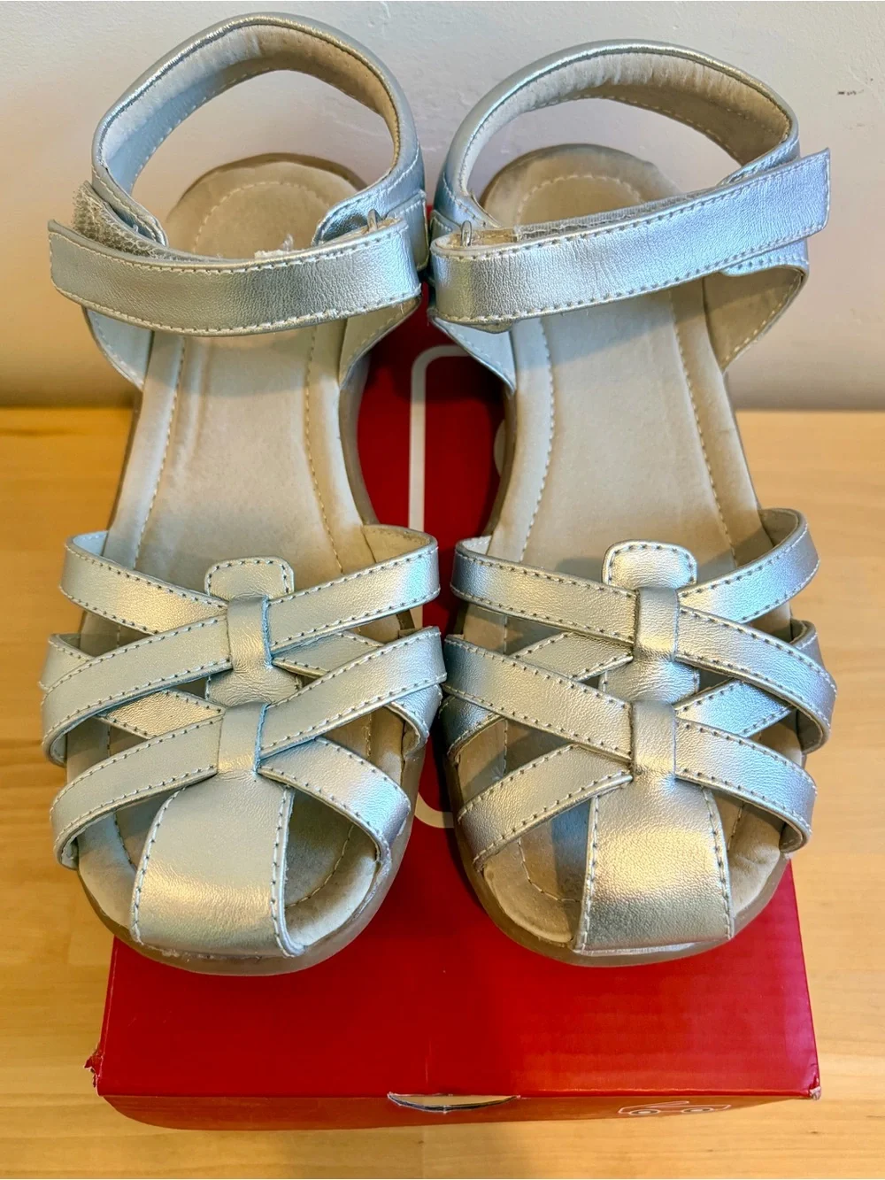NEW w BOX See Kai Run Camila Silver Sandals Size 3Y $58 Leather Pediatrician Rec